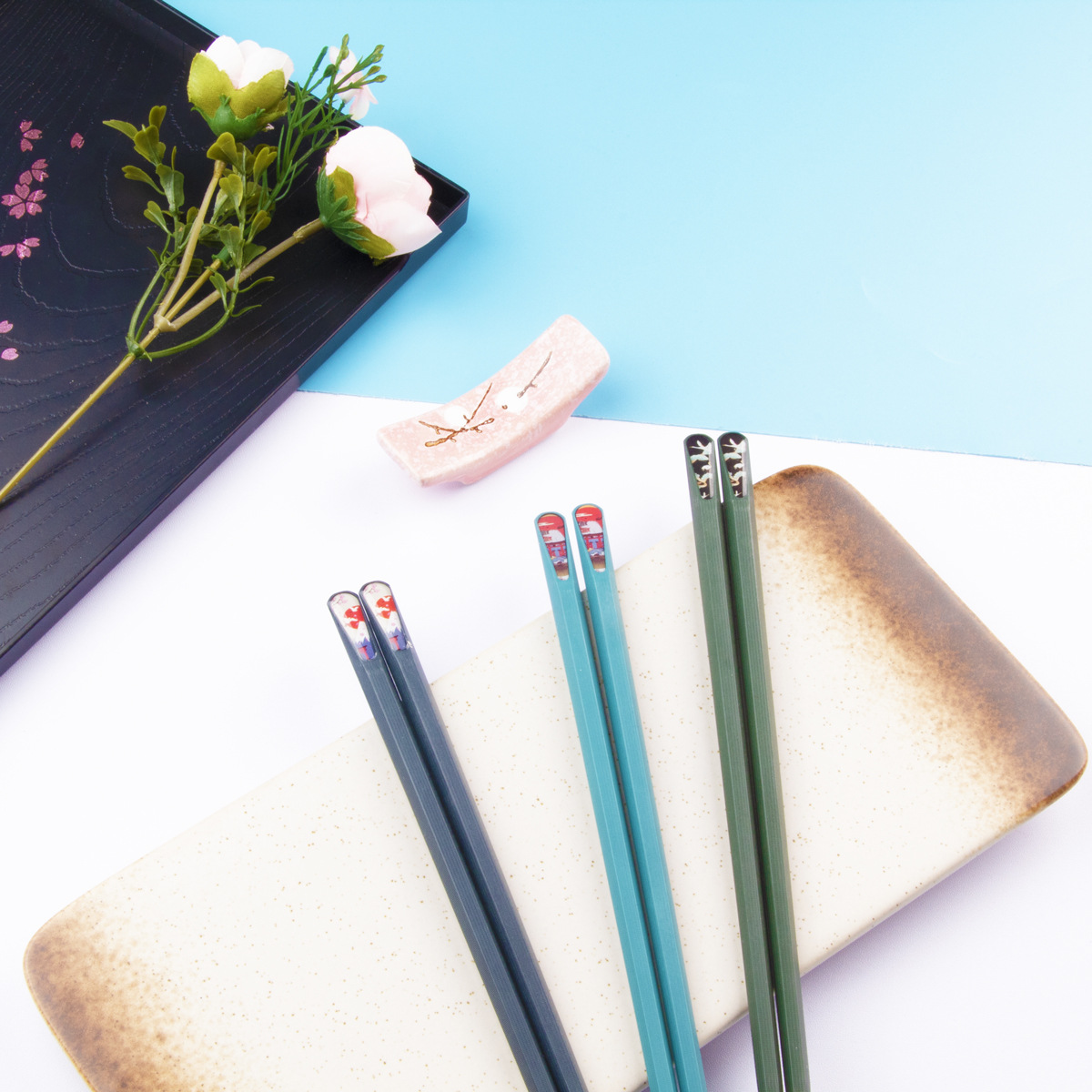 Pointed-pointed Japanese-style chopsticks made of alloy, one per person, household serving, fingernail chopsticks for cooking, sushi restaurants, DIY wholesale available Specification image