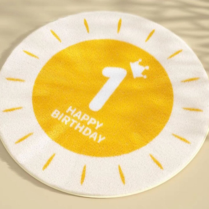 卡通仿羊绒地毯耐脏易打理宝宝生日周岁抓周垫满月百天隔凉爬行垫厨房吸水地垫儿门口地垫棉单色花瓣地垫 地垫耐脏电梯地垫地垫芝