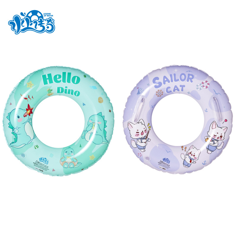 Spot Aquatic Legend Environmental Protection Pvc Children's Swimming Ring Boys And Girls Thick Swimming Ring Dinosaur Cat Manufacturers Wholesale Specification drawing