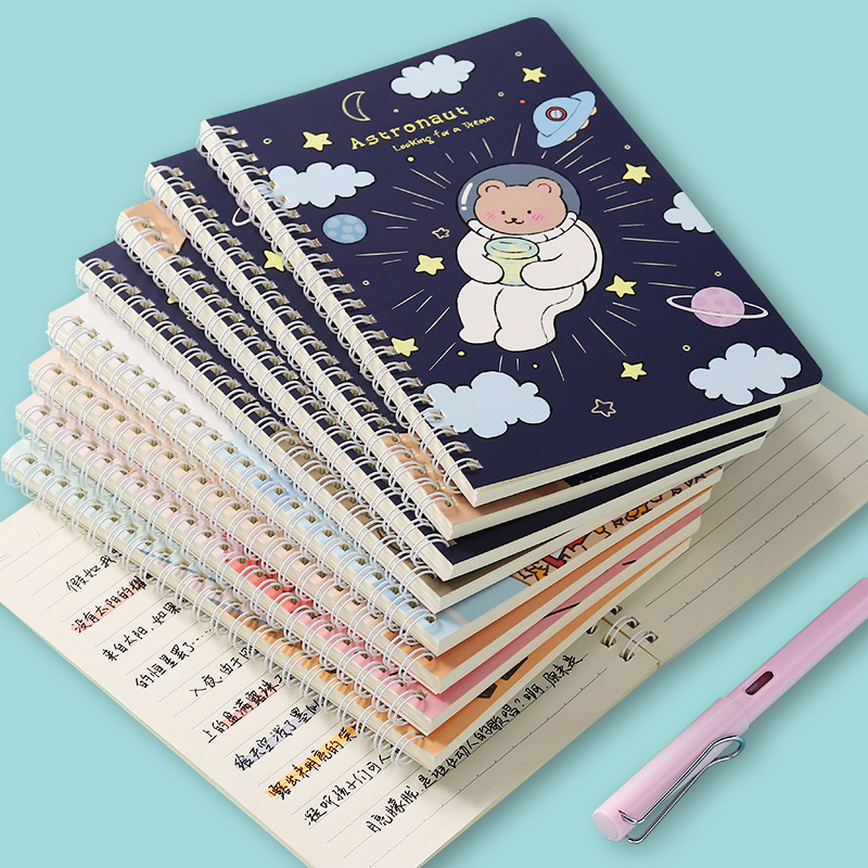 Small Fresh Cute A5 Flip Notebook Student Class Diary Creative Notepad Stationery Wholesale Coil Book Specification drawing