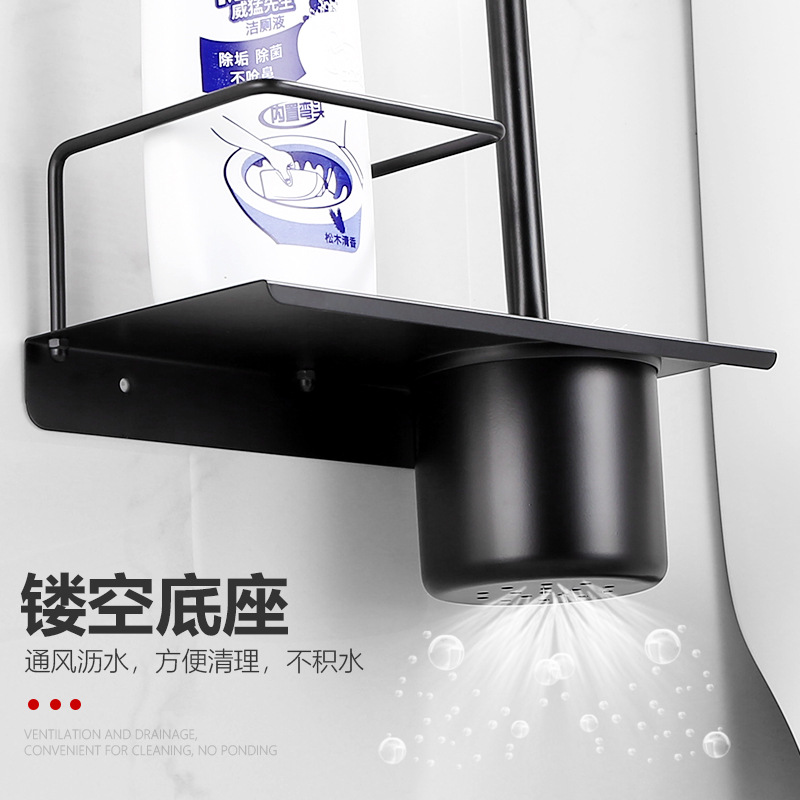Bathroom toilet brush holder, 304 stainless steel, no need for drilling, hotel toilet brush, wall-mounted household toilet brush cup Specification image