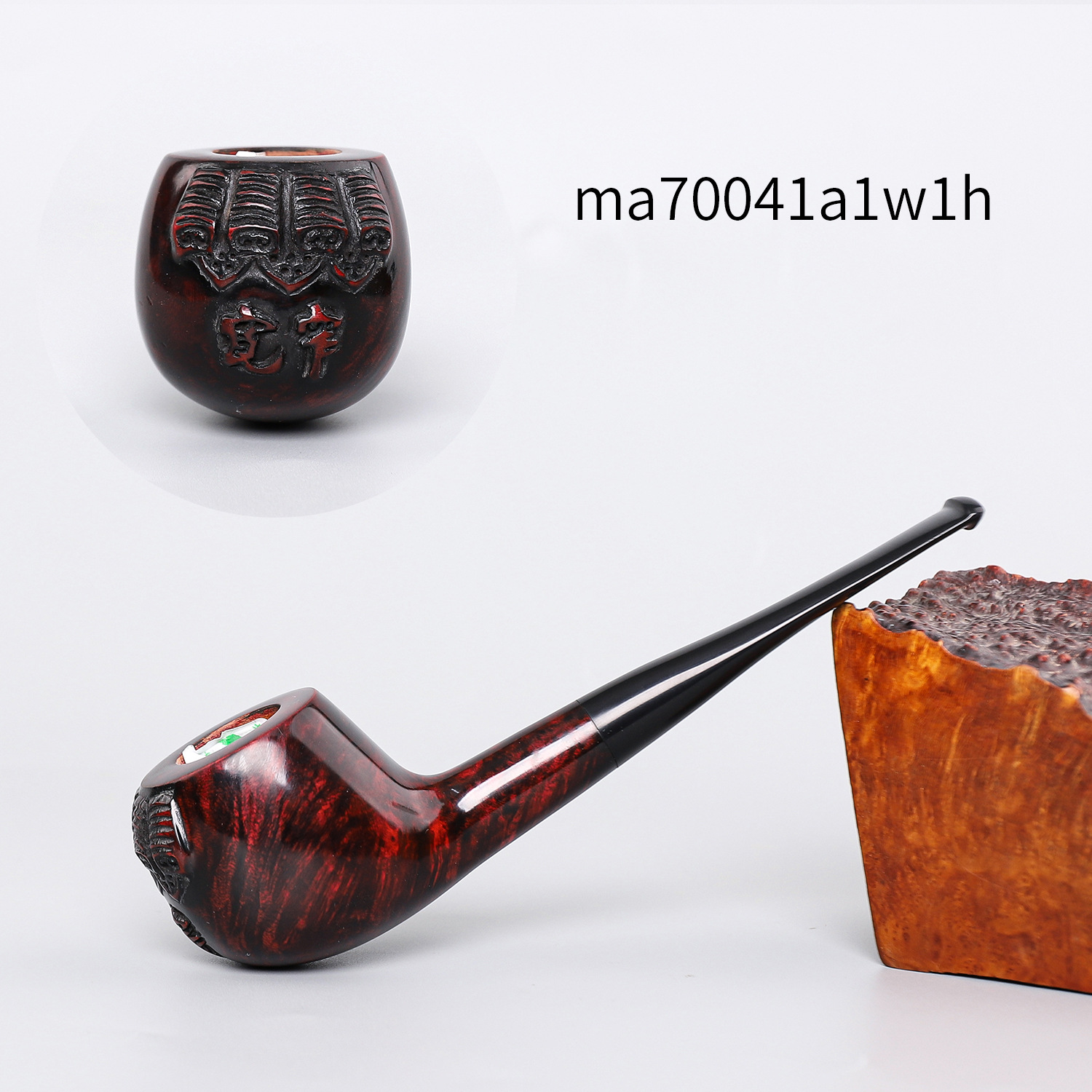木香直播货源石楠木烟斗手工雕刻烟斗硫化橡胶烟嘴光面款木质烟斗