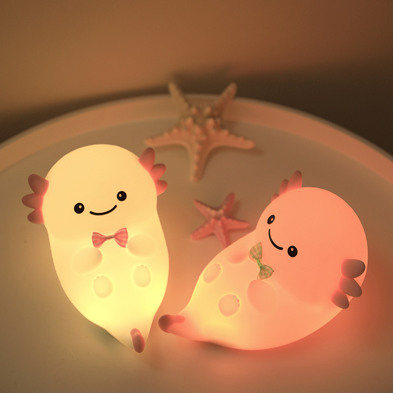 The new creative salamander Internet celebrity hexagonal dinosaur night light lights up instantly with a snap, RGB bedroom atmosphere light, snap light details Picture