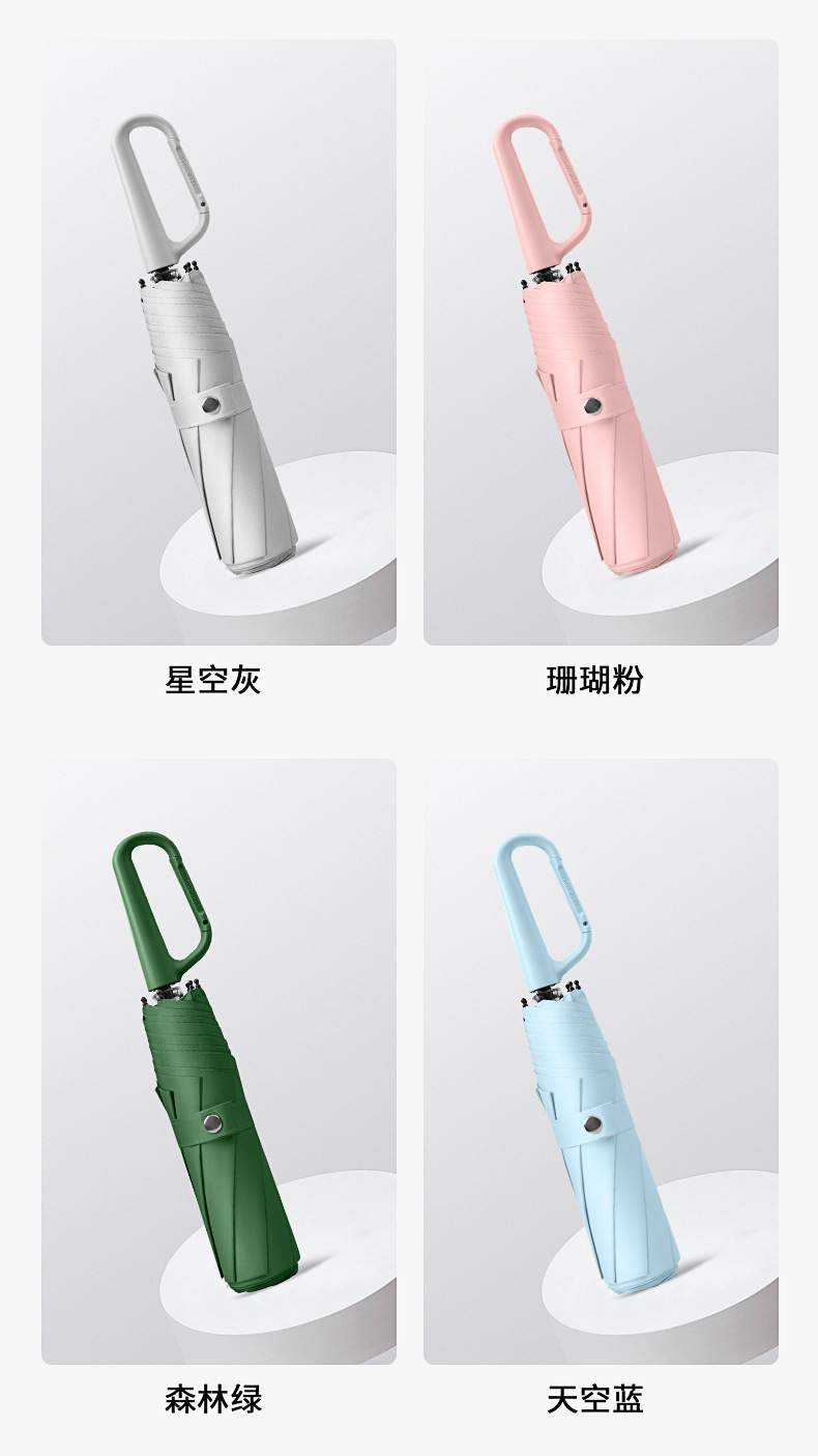 21寸环扣8骨手动折叠晴雨两用伞大号挡风雨伞双人防紫外线遮阳伞详情14