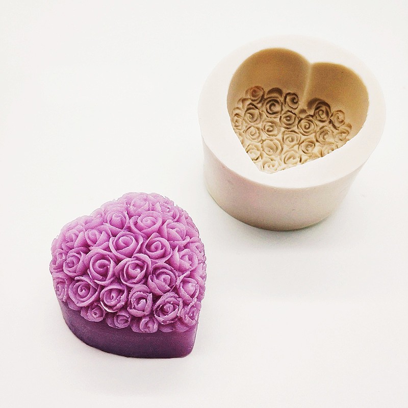 LOVE rose KISS soap silicone mold Fondant jelly diy candle drip glue decorative mold details Picture