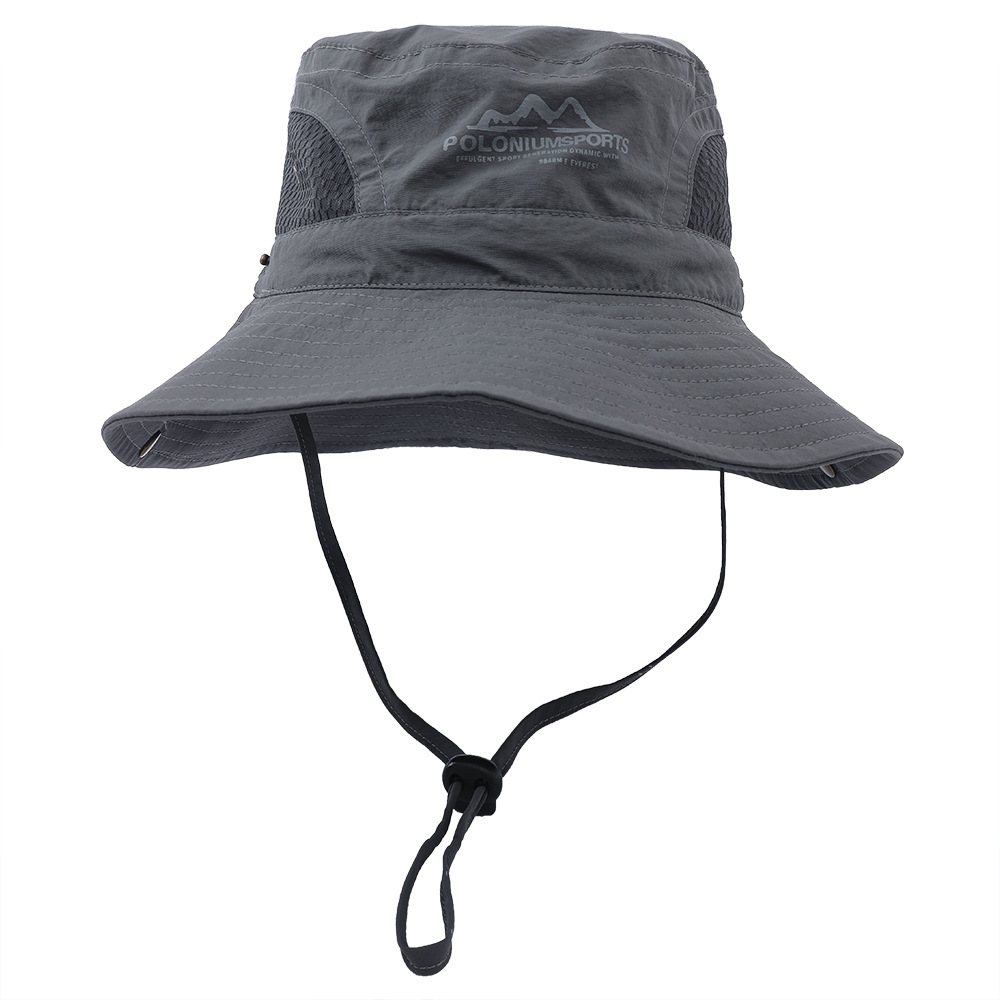 New Men's Sun Protection Mountain Climbing Windproof Rope Fisherman's Hat Sun Outdoor Large Overhang Visor Hat Men's Summer Basin Hat Specification drawing