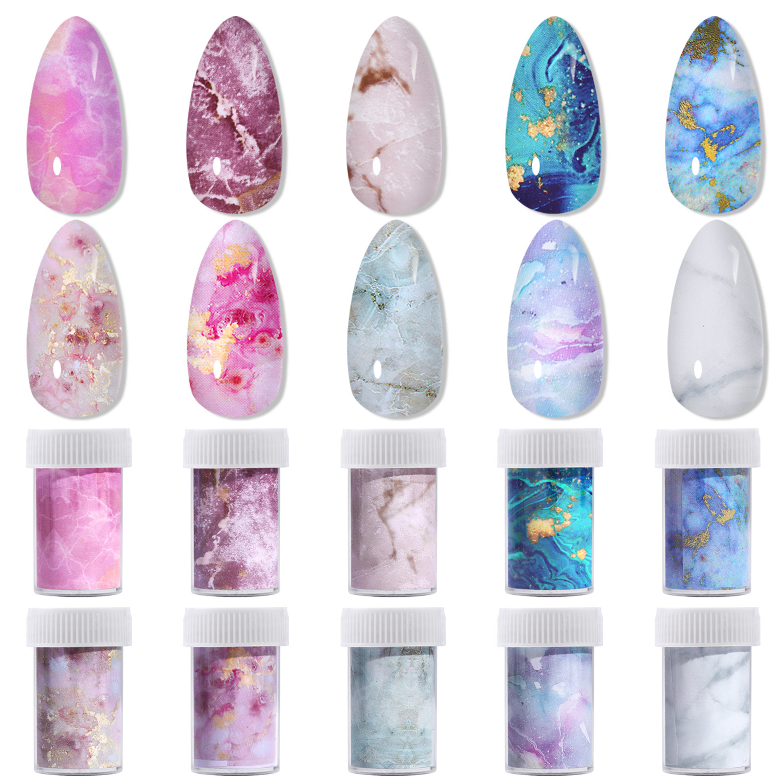 Nail art transfer paper ink-dye nail marbled cloud starry sky sticker Japanese DIY decoration 100cm full figure