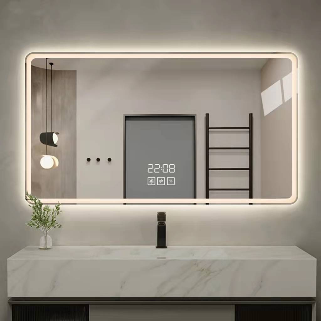 LED智能浴室镜触摸壁挂智能镜卫生间自粘免打孔化妆镜子批发详情图1