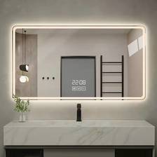 LED智能浴室镜触摸壁挂智能镜卫生间自粘免打孔化妆镜子批发