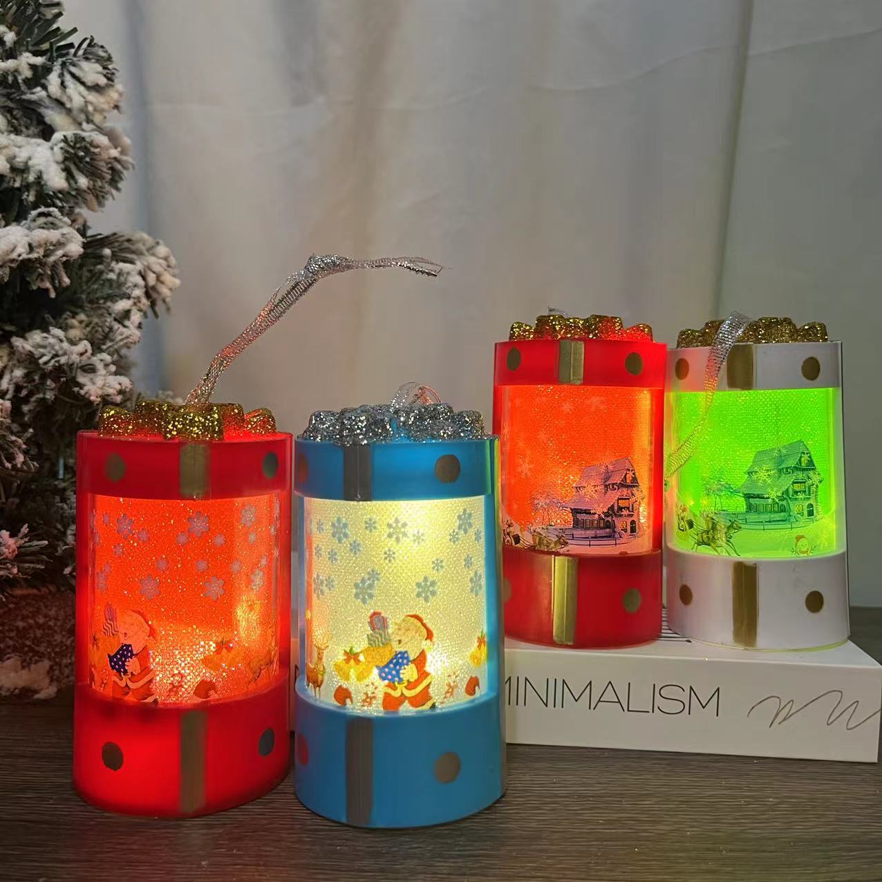 New Christmas Gift Led Light Dusting Gold Powder Gift Box Package Creative Gift Decoration Small Wind Light Small Night Light