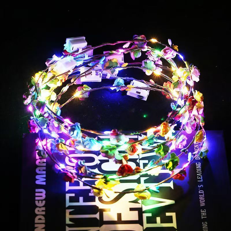 Luminous garlands, seven-color flashing led headwear, rattan headwear, tourist attractions, night markets, street stalls, hot sales, wholesale of hair bands Specification image