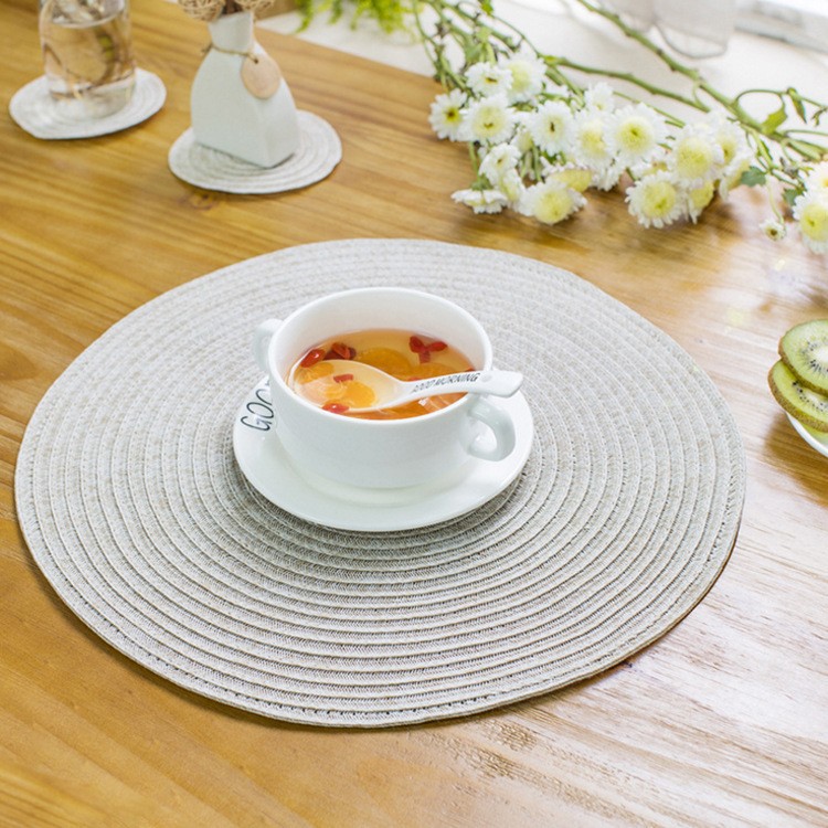 Wholesale handmade linen woven table MATS for home and hotel waterproof, anti-slip and heat-resistant pads, Japanese-style heat-insulating table MATS details Picture