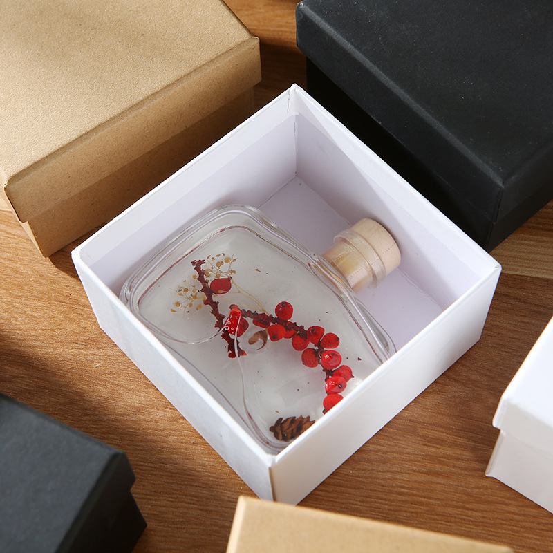Customized kraft paper top and bottom cover gift box, square gift box, simple and retro paper box, universal packaging box wholesale Specification image
