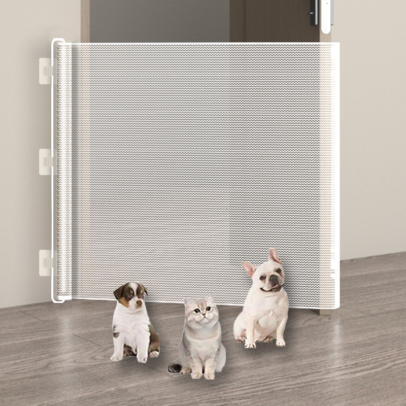 Anti-cat running fence, no need for drilling, retractable pet barrier, staircase door partition, small dog fence, cat barrier, can be bent
