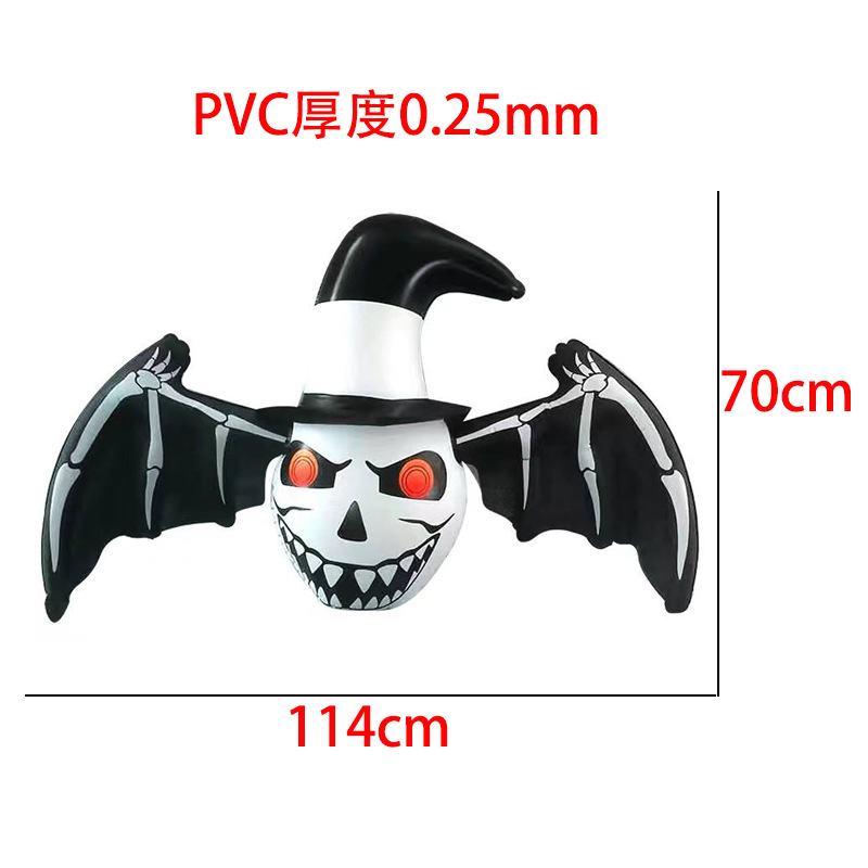 Cross-border creative new PVC skull bat ghost LED luminous gas model Halloween garden layout horror props details Picture