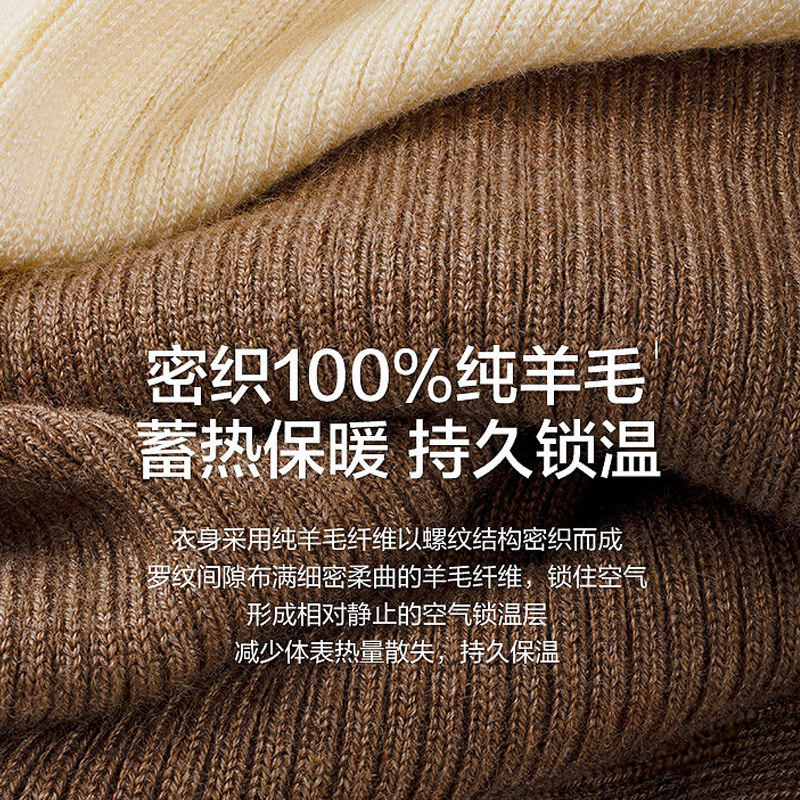 Winter New 100% Pure Wool Sweater Women's Half Turtleneck Solid Color Australian Wool Loose Casual Women's Knitted Sweater details Picture