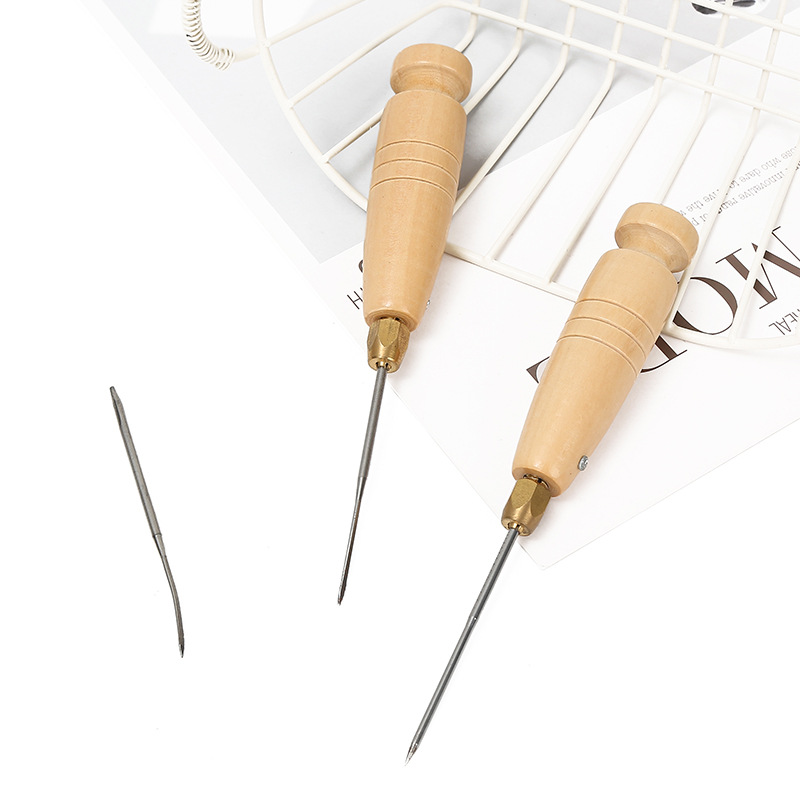 可换头多规格锥子套装 实木手柄锥子千枚通 修纳鞋底工具打孔锥子详情图2