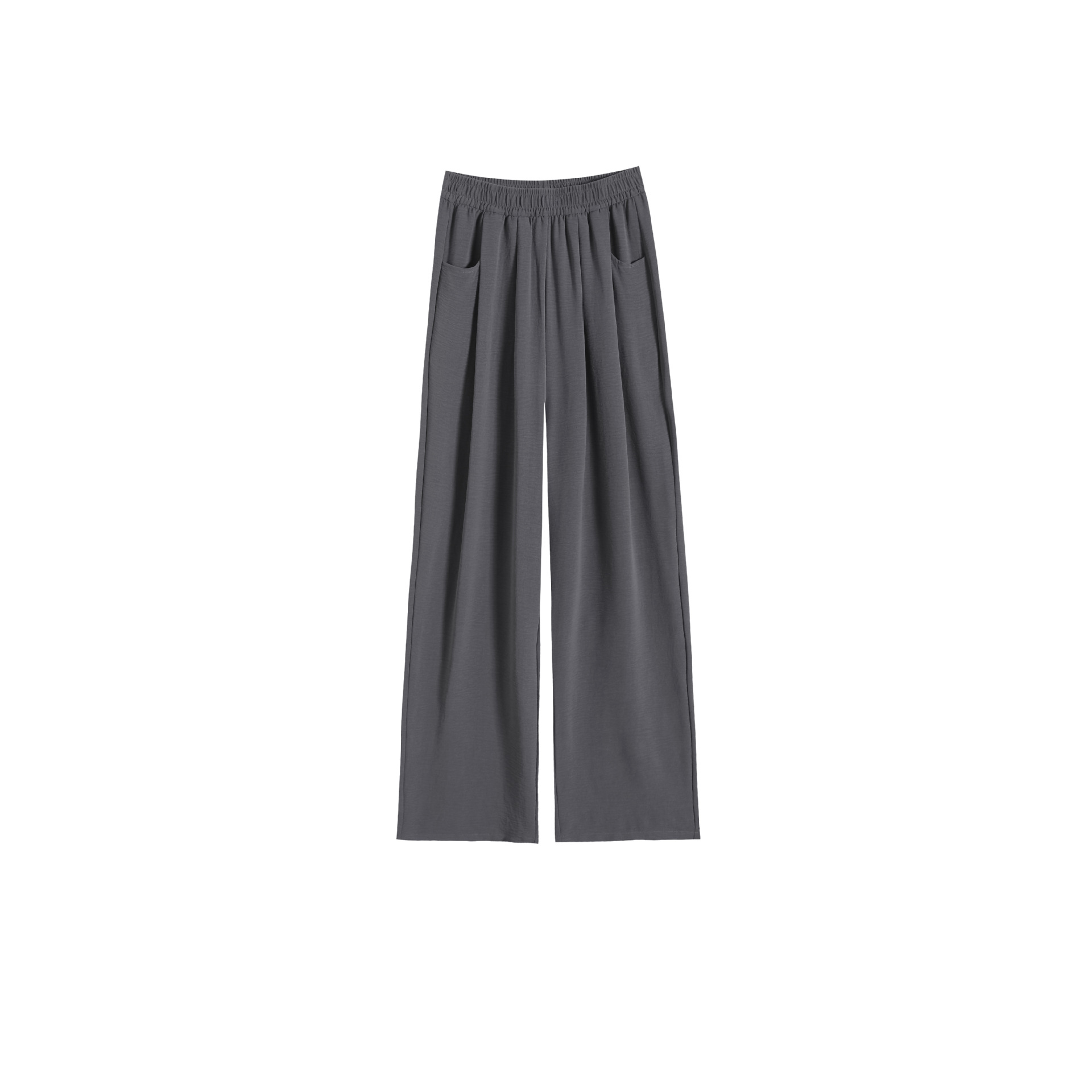 The 2024 new style of ice silk wide-leg pants for women: high-waisted, loose-fitting, casual summer, thin texture, laid-back style Yamamoto pants Item Picture