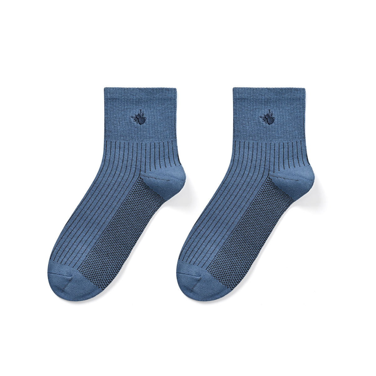 Solid color cotton mid-calf men's socks for autumn and winter, men's sports and casual sweat-absorbing long calf socks manufacturer wholesale, individual packaging Item Picture