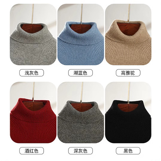 The new autumn and winter cashmere sweater for men, a knitted base layer, is a one-piece ready-to-wear high-collar loose thick sweater worn inside details Picture