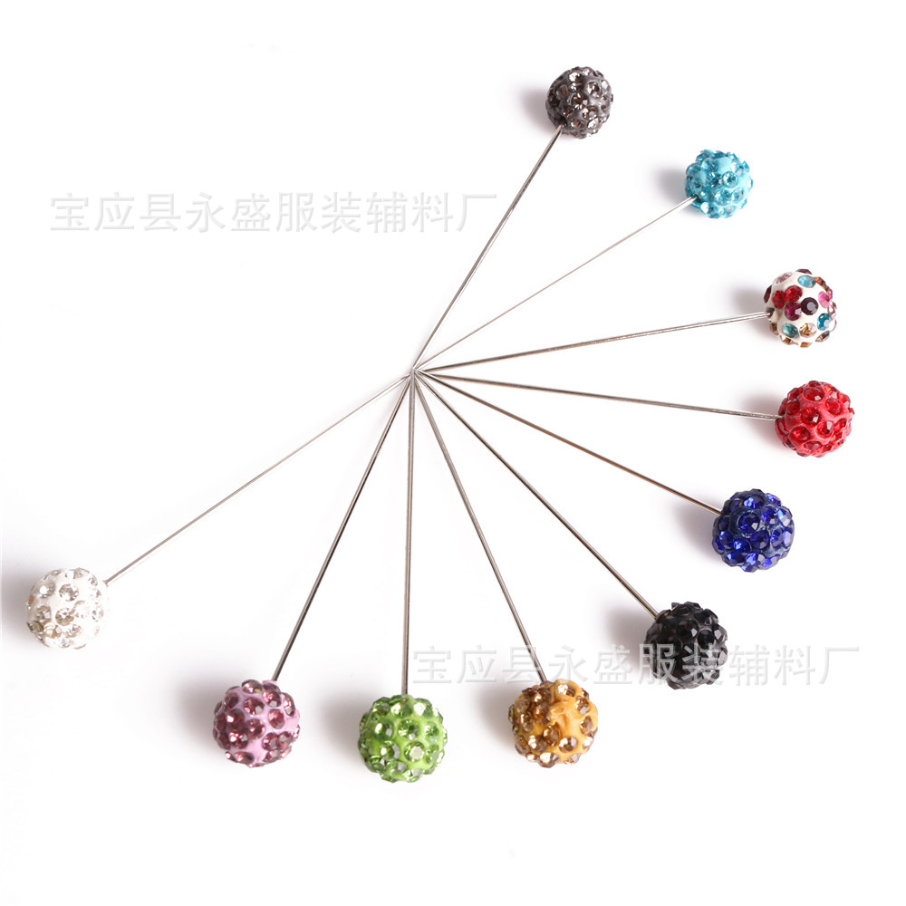 Fabricante al por mayor color diamond turbante pin fijo redondo strass decorativo pin de posicionamiento pin Application Scenario