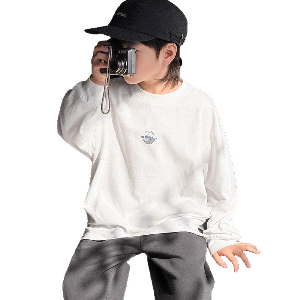 Stylish children's boys' hoodie 2025 Autumn Collection New children's long-sleeved base layer top, Korean-style cool top for big kids Item Picture