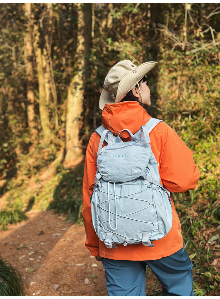 跨境双肩包男轻便登山包抽绳大容量户外旅行双肩包女大学生书包女详情26
