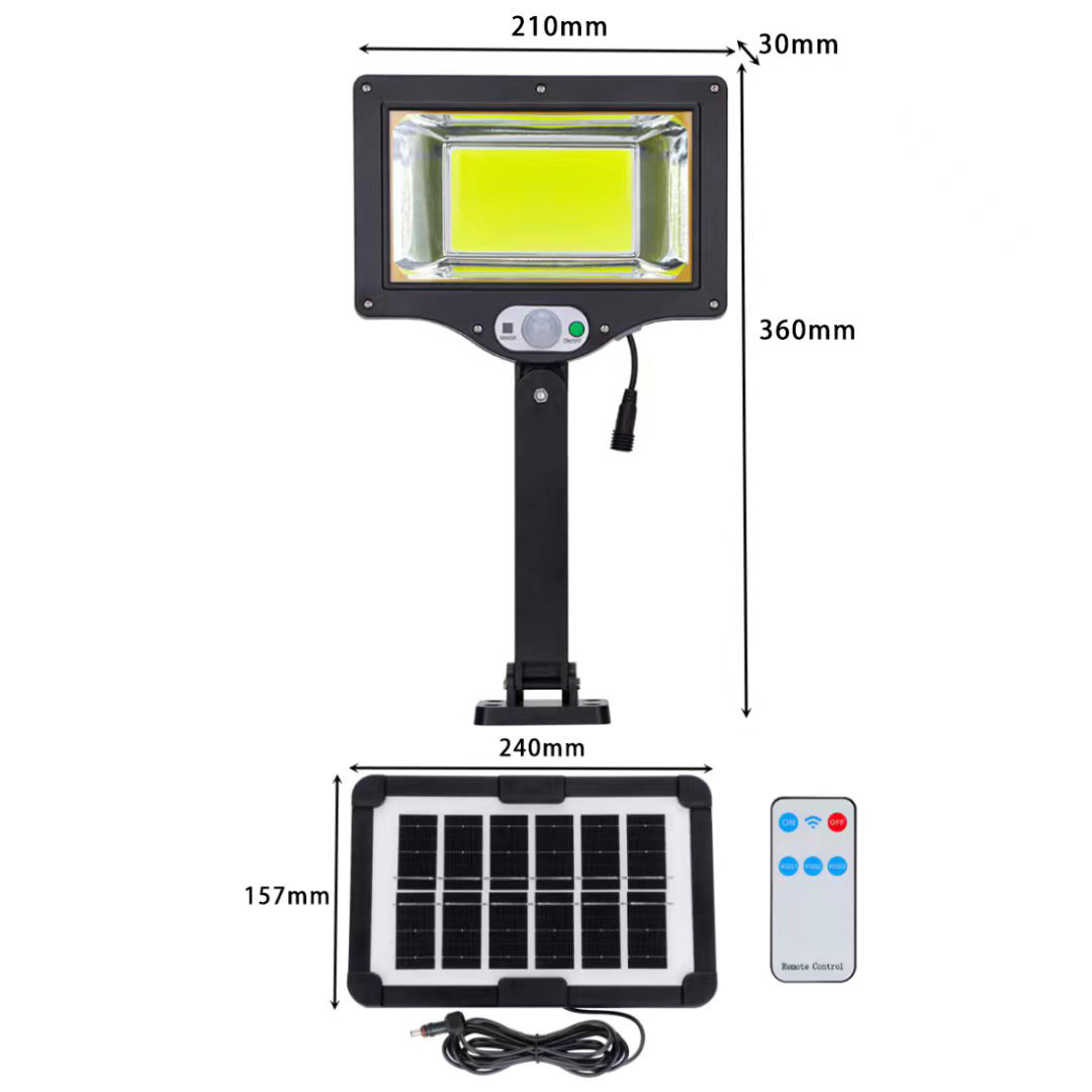 Eu standard 100W low-power IP67 dustproof and waterproof remote control solar street lamp Item Picture