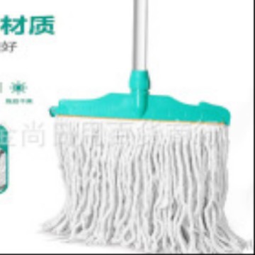 Cotton thread mop, spray-painted iron rod PP cleaning cotton thread mop, detachable household kitchen and living room absorbent mop Application Scenario