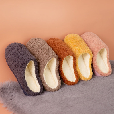 Plush Cotton Drag Women Spring And Winter Home Home Indoor Thick Sole Non-Slip Warm Month Shoes Couple Women Cotton Slippers details Picture