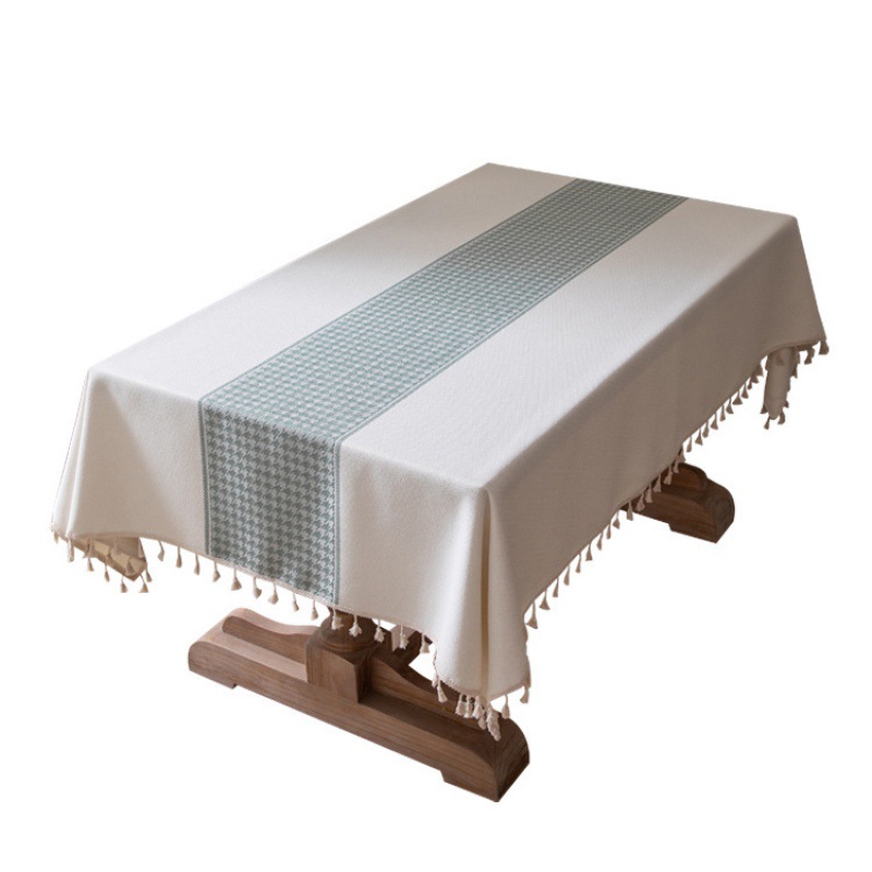 The fresh and clean fabric tablecloth, Nordic fashion, simple and elegant, modern and high-end rectangular home dining tablecloth and coffee table tablecloth Item Picture