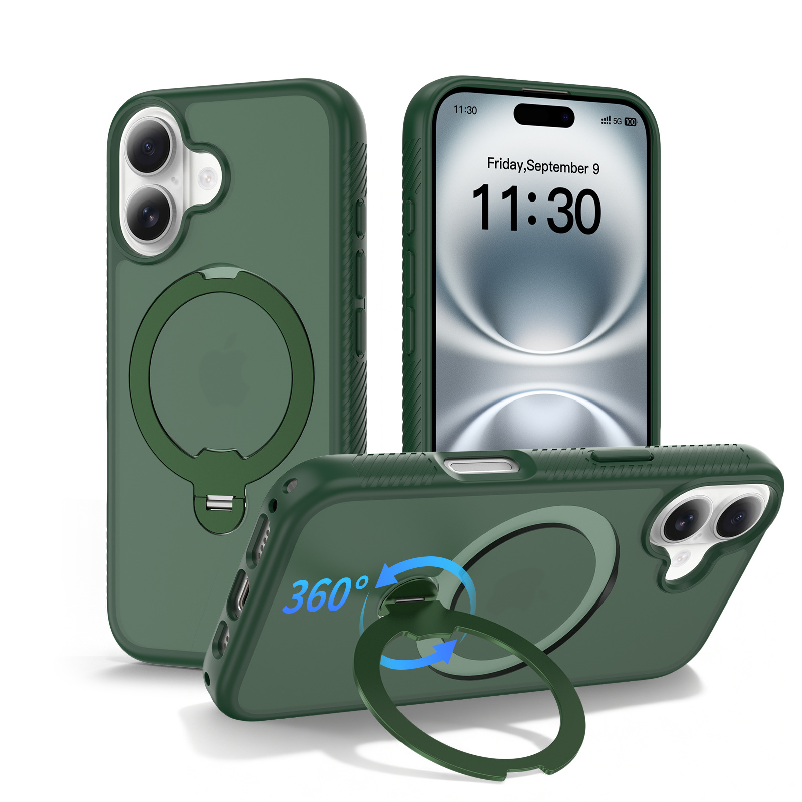 新款适用苹果17promax手机壳360旋转磁吸支架带挂绳17e手机保护套