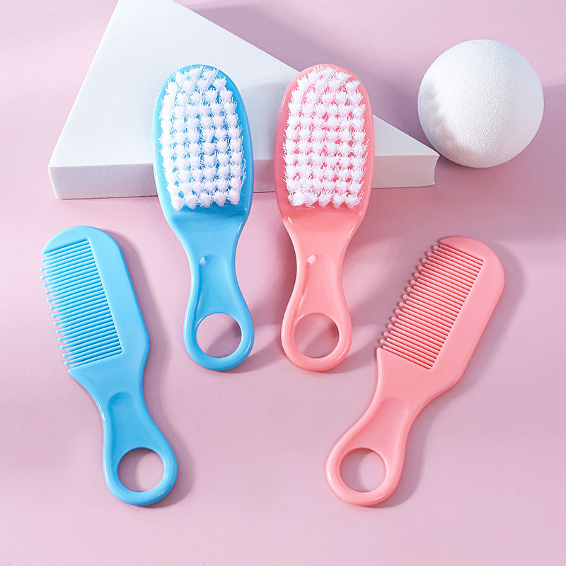 Newborn safety comb brush to remove fetal moss baby head care comb brush combination baby massage comb brush set details Picture