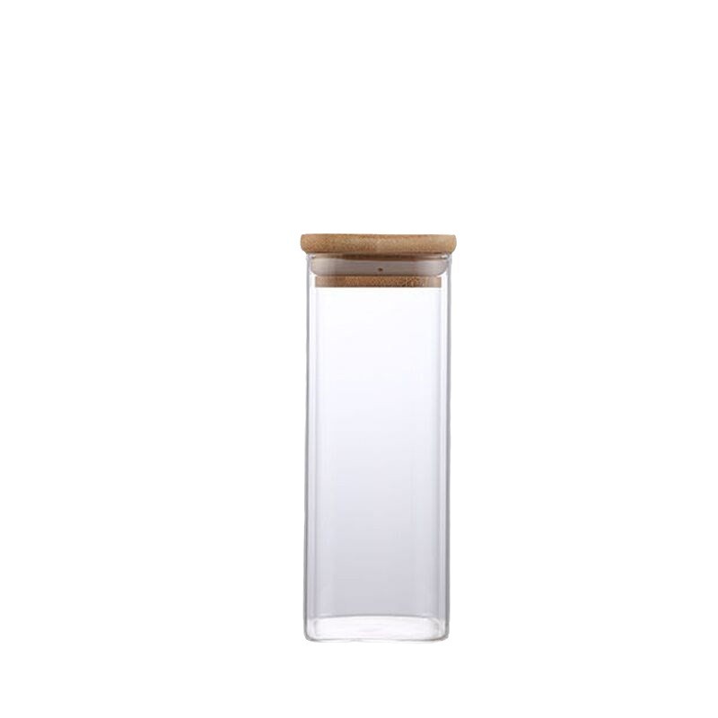 High borosilicate glass square storage tank, transparent grain and tea jar, candy, food and seasoning storage sealed jar, kitchen Specification image