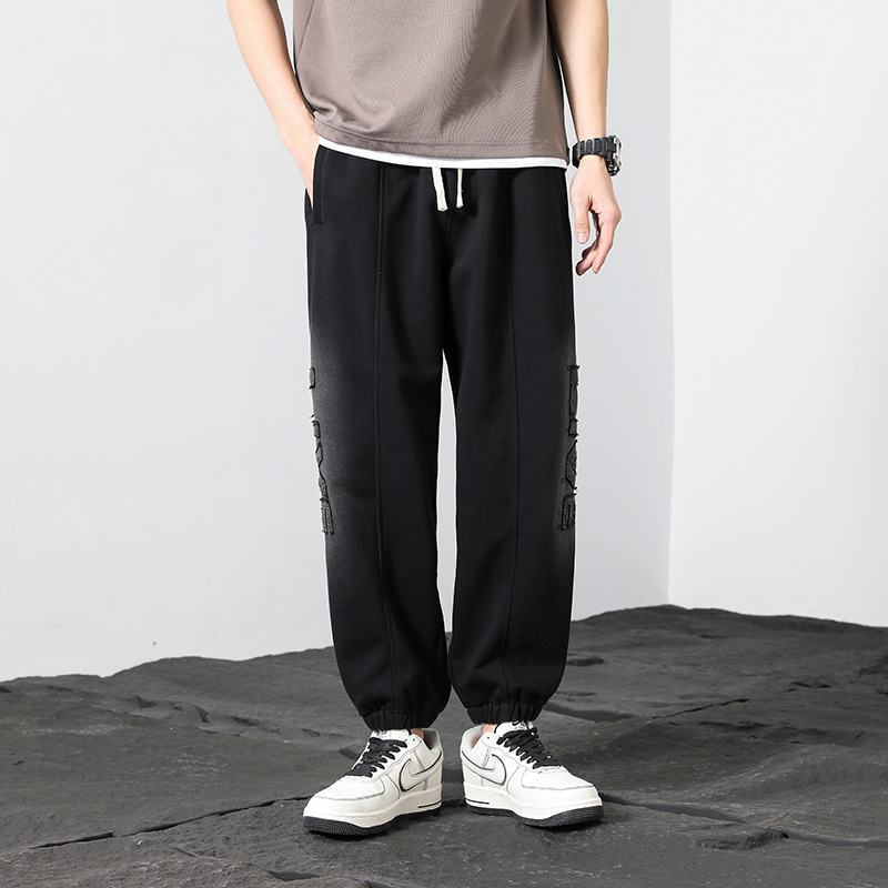 New men's fashionable casual pants, student sports, overweight and plus-size, youth tight-fitting sports long pants for men Specification image