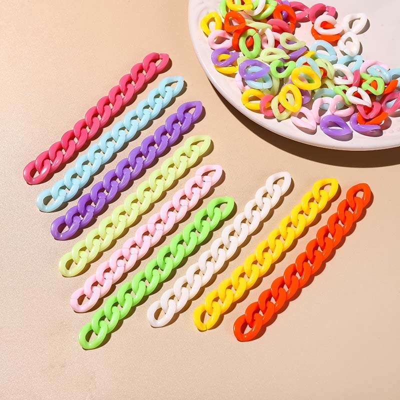 Acrylic candy-colored open chain buckle handmade jewelry diy earrings bracelet accessories Simple chain accessories details Picture