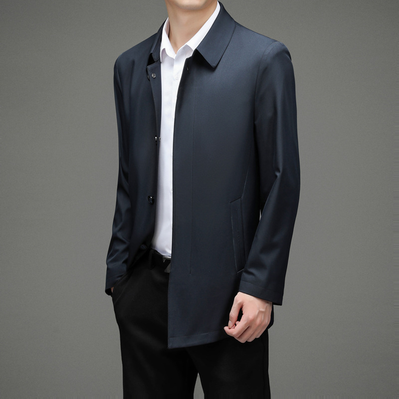 Men's casual jacket for middle-aged and elderly people, men's lapel for middle-aged and elderly people, ordinary dad spring and autumn jacket for men Application Scenario