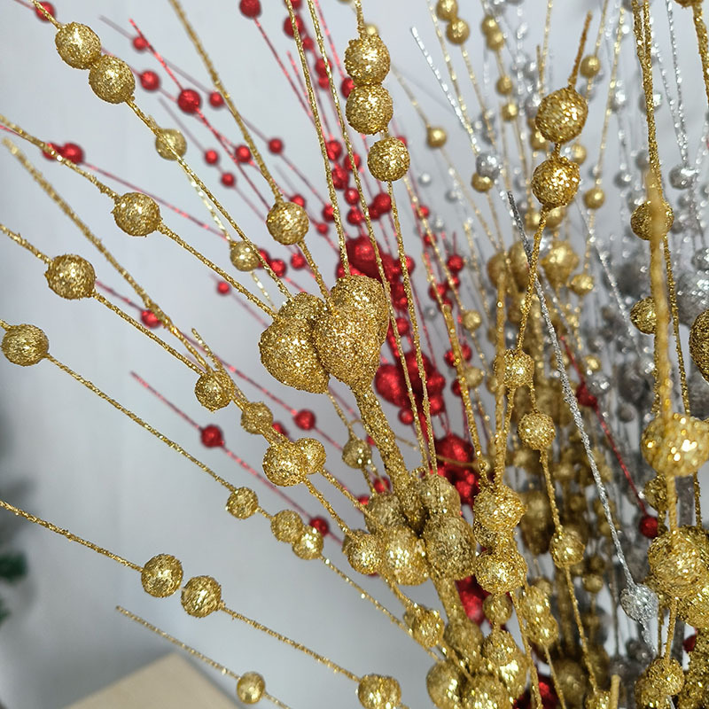 Christmas Decorations Gold Powder Berry Bunches Christmas Tree Flower Rattan Decorative Accessories Gold Powder Glitter Glitter Bunches Application Scenario