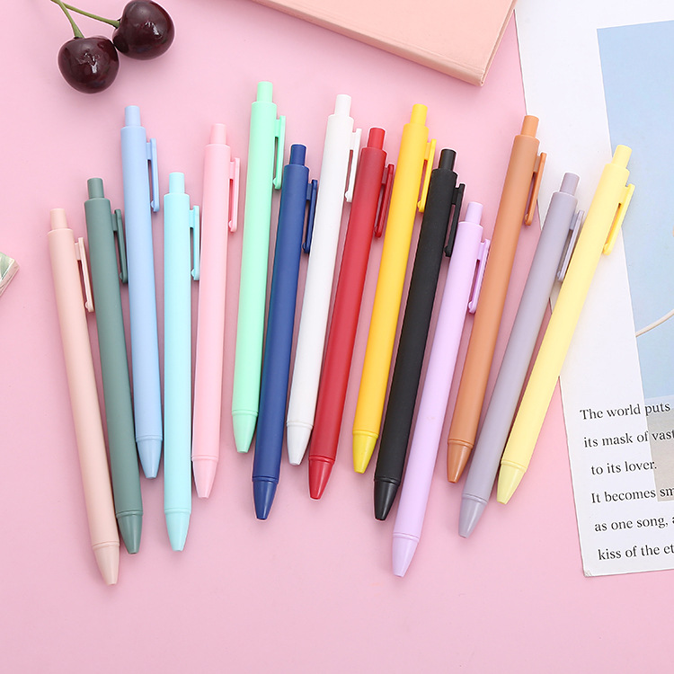 Morandi Press gel Pen 0.5mm bullet macaron Press Gel Pen Retro office stationery signature pen