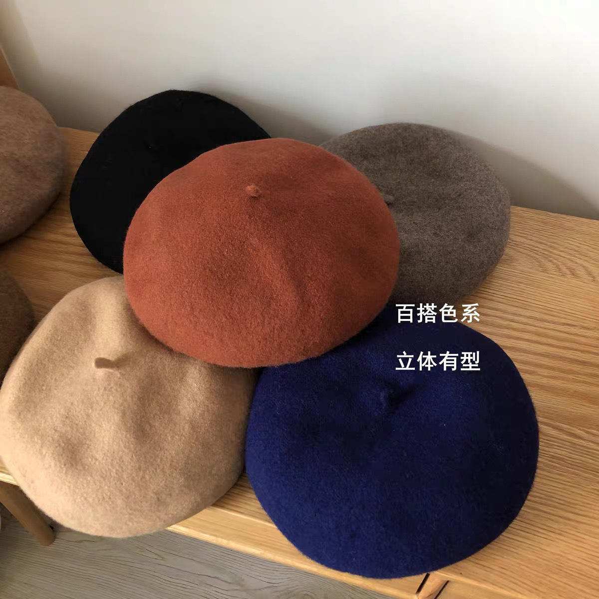 Japan's New Retro Large Diameter Beret Women's Autumn And Winter All-In-One Woolen Hat Painter's Hat British Korean Version Bud Hat Application Scenario