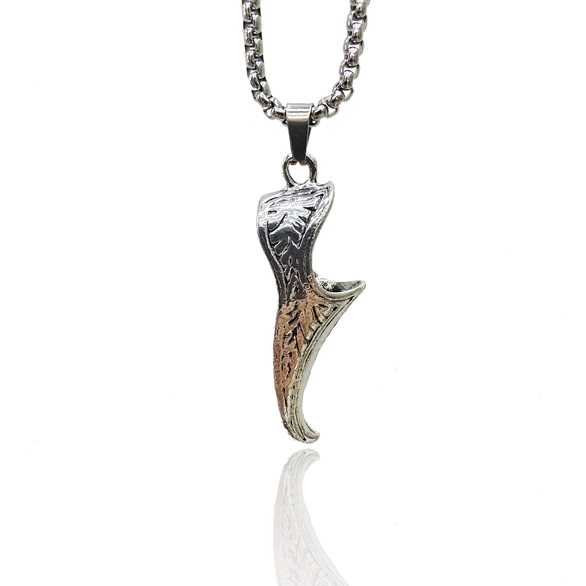 Net Red Men's Necklace European And American Shoes Necklace Sweater Chain Stainless Steel Necklace Clown Shoes Pendant Wholesale Specification drawing
