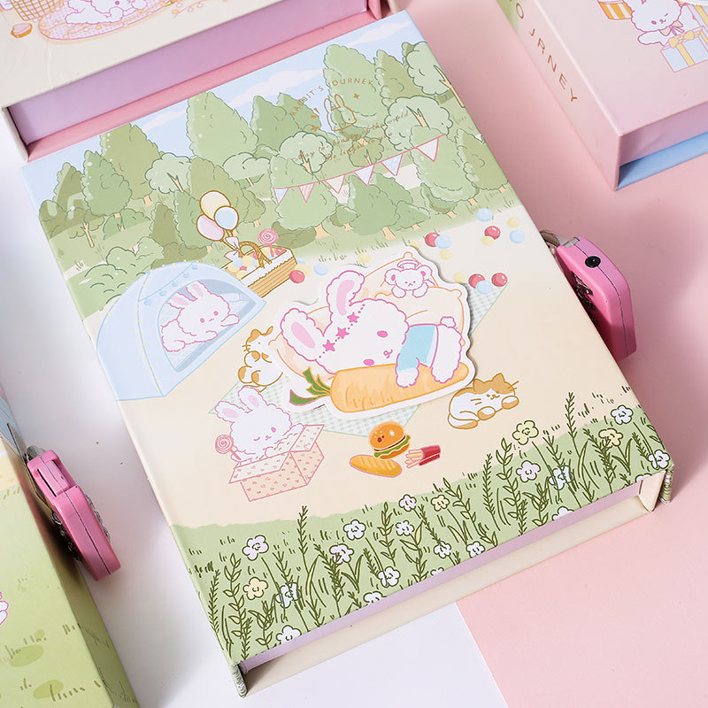Password Book Student Color Page Box Lock Diary Creative Ledger Student Notepad Stationery Notepad details Picture