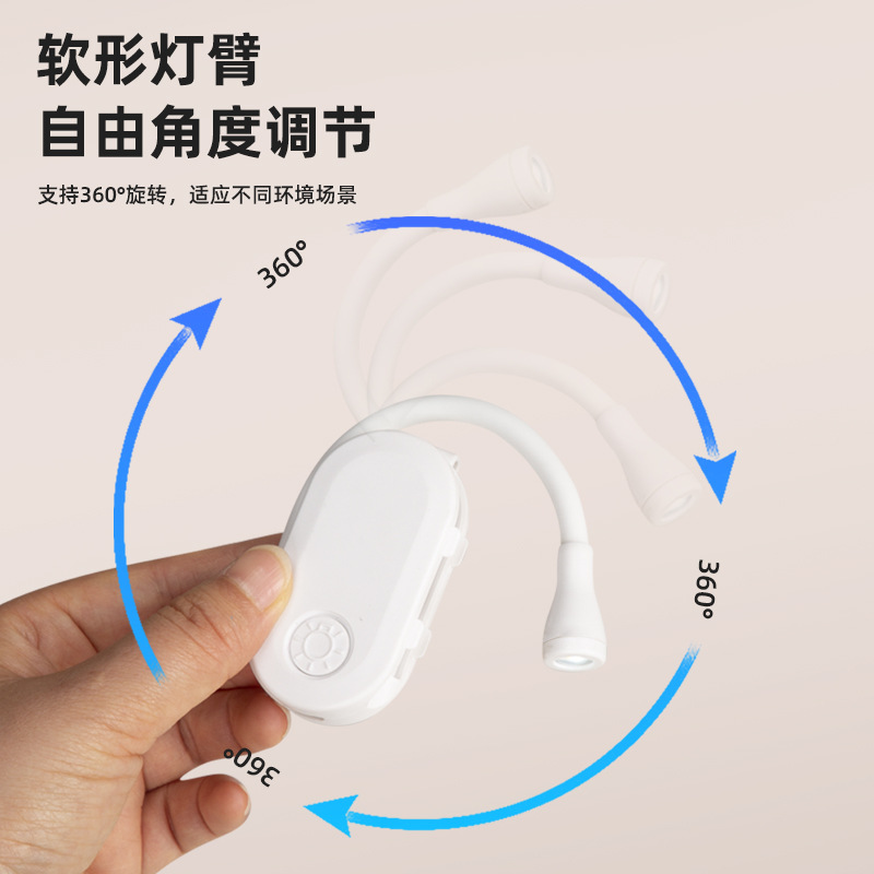 跨境户外充电led便携宿舍床头学习夜灯护眼书夹阅读灯迷你夹子灯 details Picture