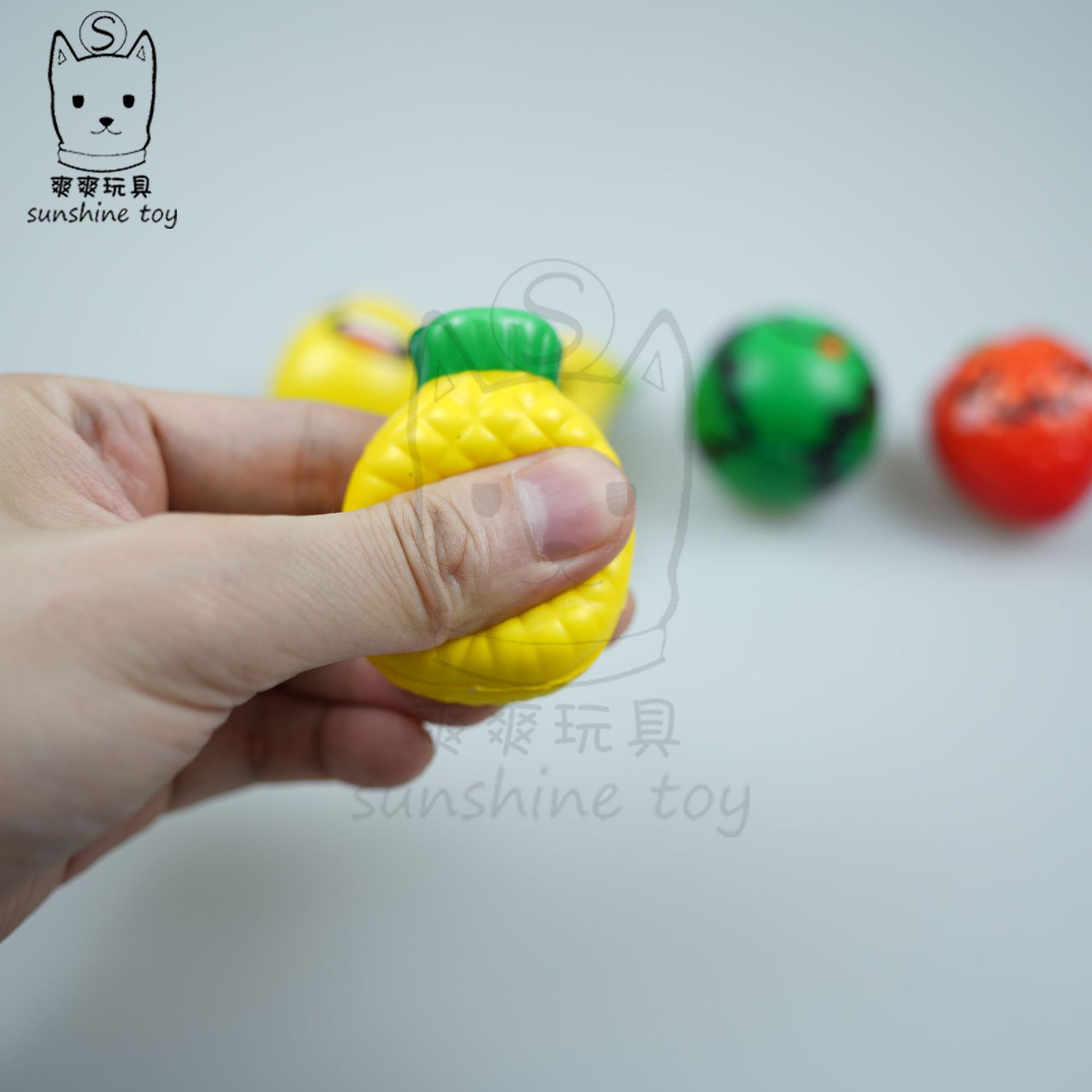Cross-border best-selling slow-rebound simulated fruit stress-relieving ball, Pinecle PU stress-relieving toy Squishy printing pic 5