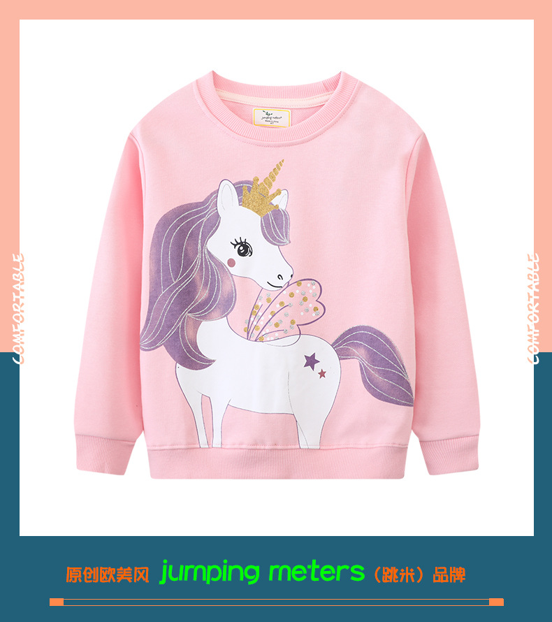 欧美风跨境风格童装女童卫衣针织毛圈棉长袖卫衣新款女童秋装详情2