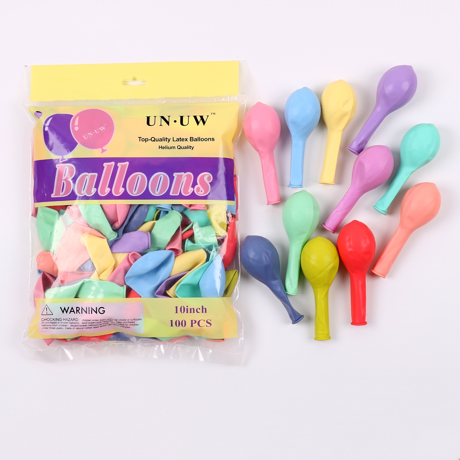 Decorative balloons in circular macaron color, 1.5-gram, 10-inch printing, suitable for party, wedding, and celebration balloon decoration details Picture