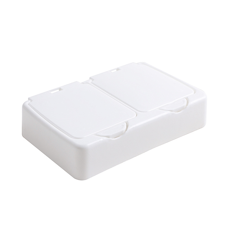 Mini desktop storage box with lid, pop-up window, cotton swab, cotton pad, plastic dust-proof, student ins miscellaneous storage box Item Picture