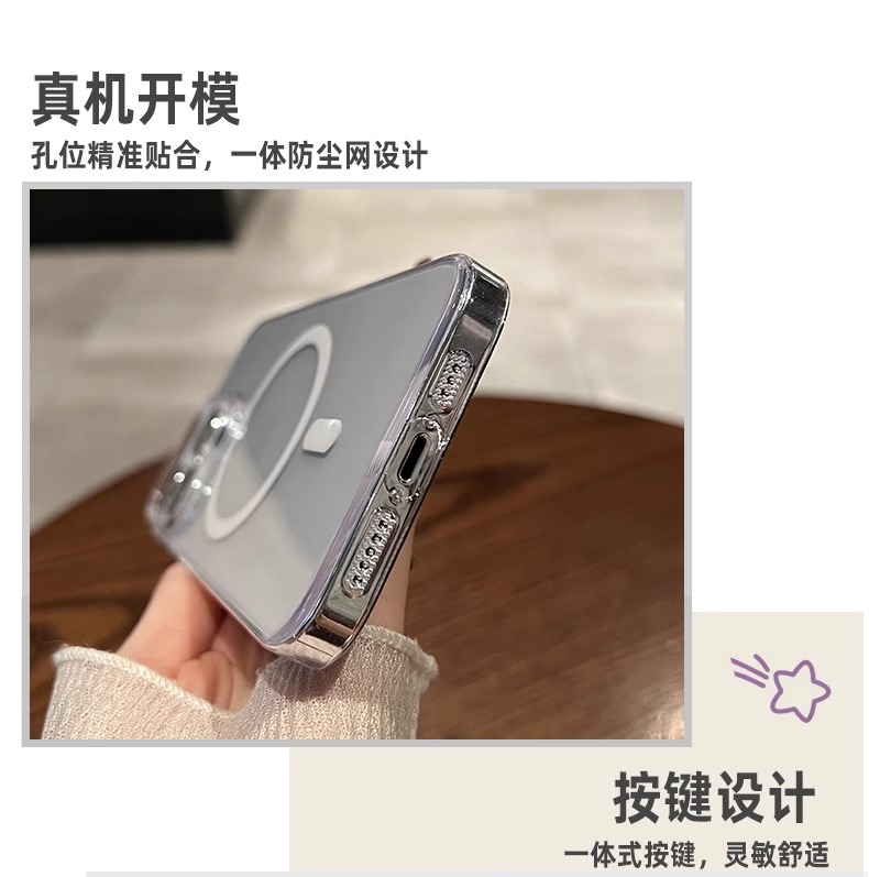 Magsafe shockproof transparent magnetic case is simple and practical. It is a drop-resistant phone case for iPhone 17 that is not prone to yellowing and has a large hole pic 45