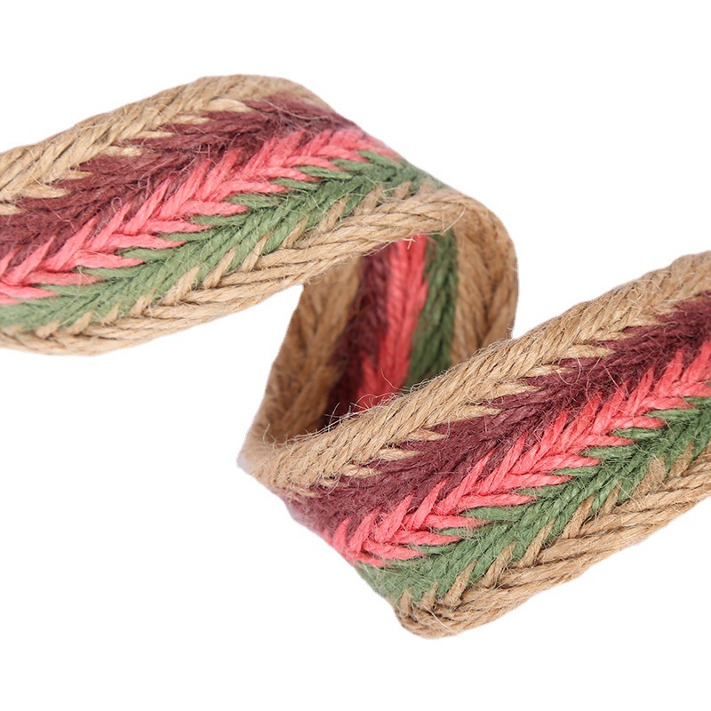 Diy Hand-Decorated 3.5 Cm Color Woven Belt Textile Clothing Accessories Hemp Woven Belt Jute Lace Wholesale Item Picture