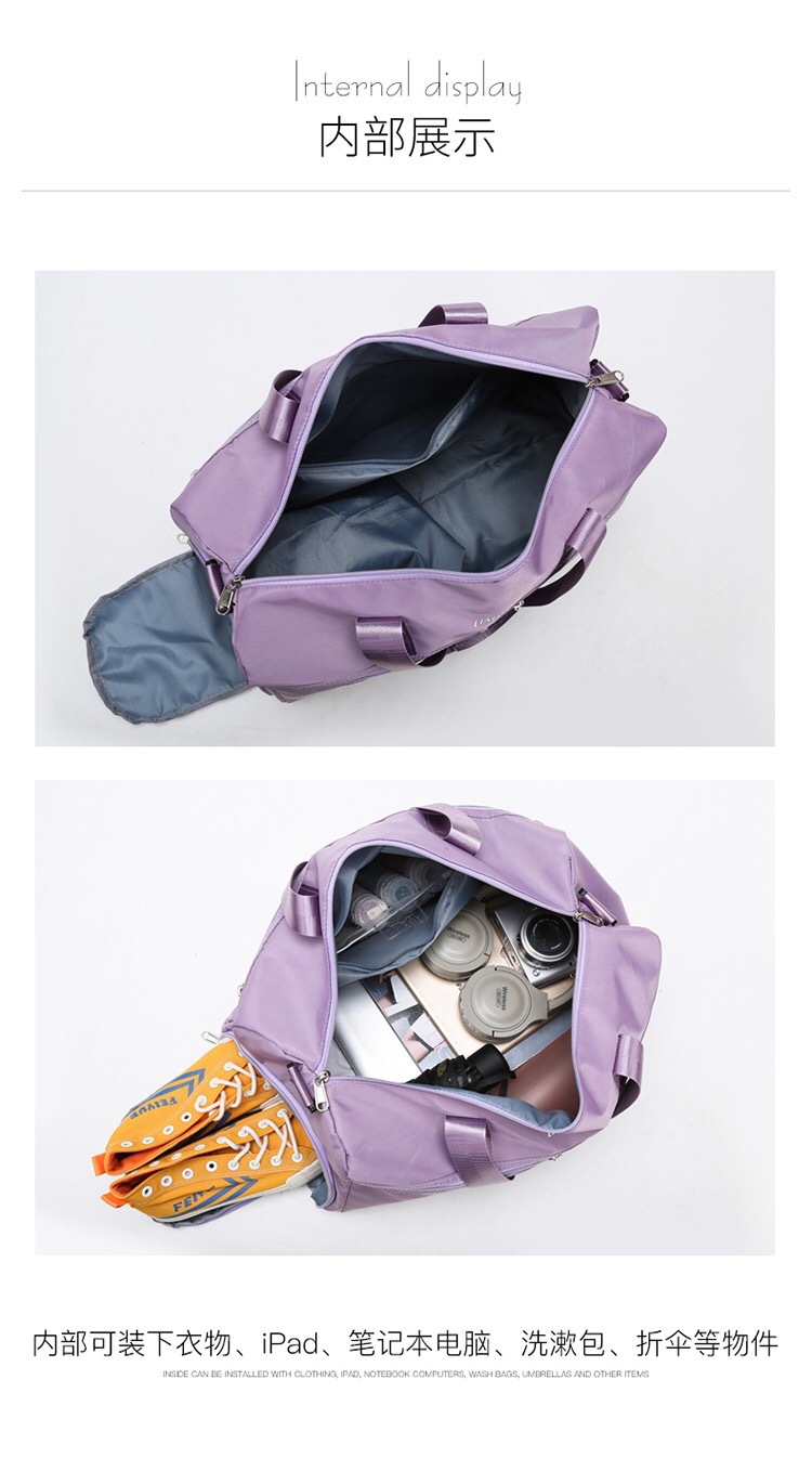 Nueva línea de zapatos separación seca y húmeda bolsa de fitness bolsa de viaje de corta distancia bolsa de almacenamiento de yoga de gran capacidad multicolor details Picture